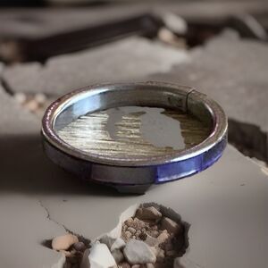 Purple Silver Tone Band Ring Round No Stone Undated Era Fashion Jewelry Size 6